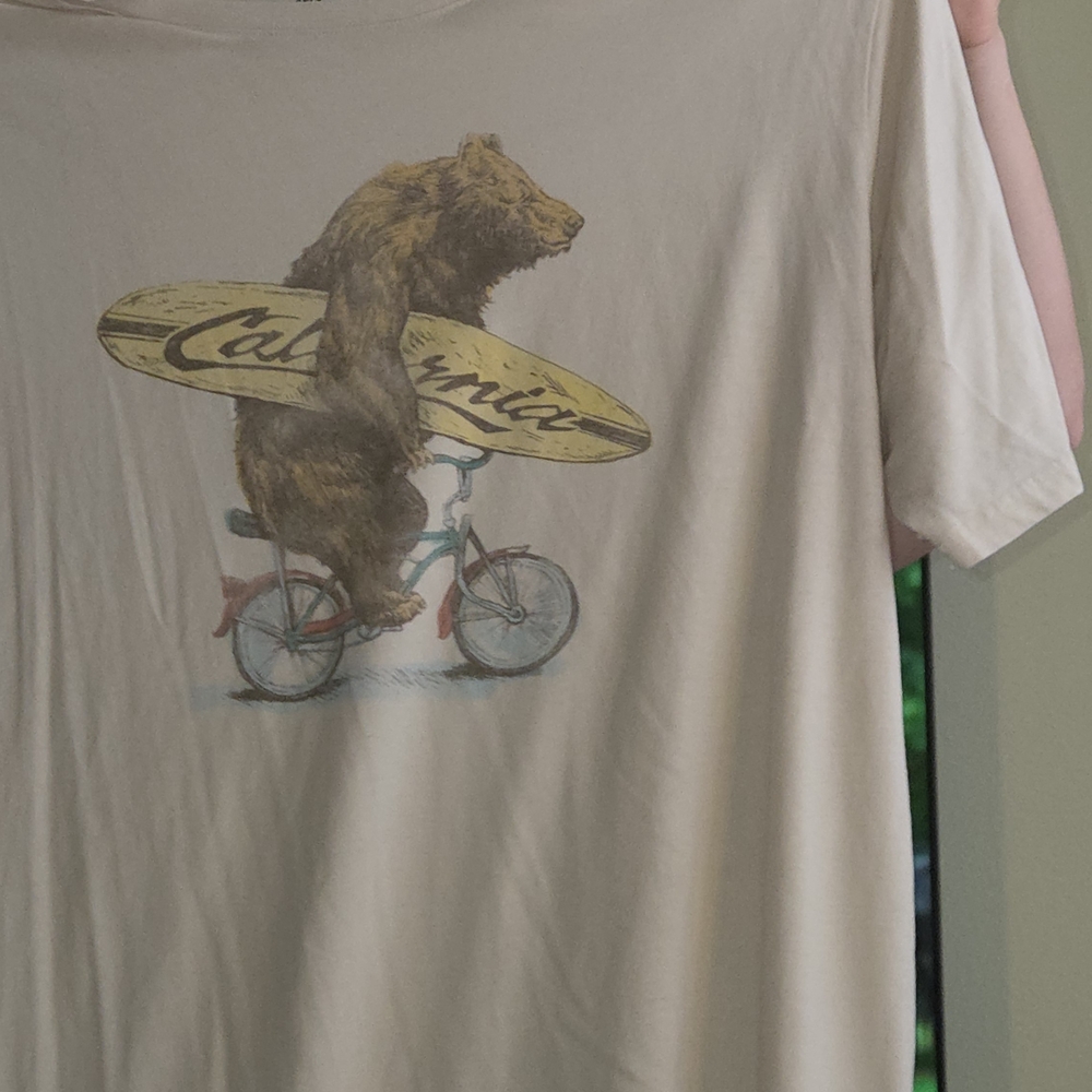 Lucky Brand Bear on Bike Graphic T-Shirt - Tan